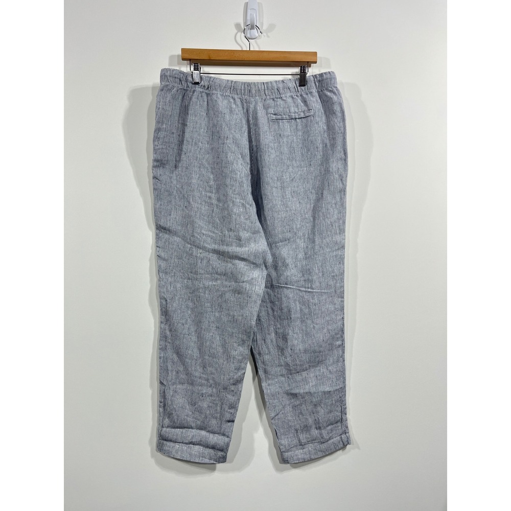 J Jill Love Linen Stripe Drawstring Pull On Pants Womens XL Coastal Resort Boho - Picture 4 of 12